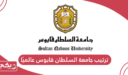 ترتيب جامعة السلطان قابوس عالميا