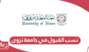 نسب القبول في جامعة نزوى